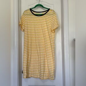 Old navy- Yellow and White Striped T-Shirt Dress